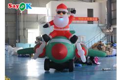 China Oxford Cloth Inflatable Old Man LED Christmas Santa Claus Flying Airplane Blowing supplier