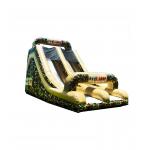 Children Fun Park Camuflage Grenn Inflatable Slide Rentals for sale