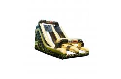 China Children Fun Park Camuflage Grenn Inflatable Slide Rentals supplier