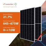 645W 650W Canadian Solar Modules 670W 675W Monocrystalline Pv Module Black Frame for sale