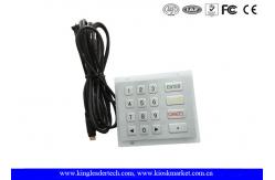 China Metallic Industrial Numeric Keypad RS232 Stainless Steel 16 Key For Kiosk supplier