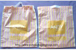 China Customized White Plastic Drawstring Bags , Ribbon Drawstring Poly Bags supplier