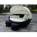 Cane Garden Daybed With Tea/ Coffee Table , Wicker Oval Daybed for sale