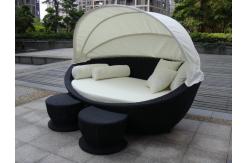 China Cane Garden Daybed With Tea/ Coffee Table , Wicker Oval Daybed supplier