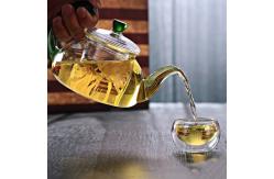 China Smooth Surface Clear Glass Teapot Modern 600ml / 20oz Glass Kettle Teapot supplier