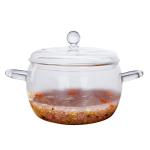 Soup Round Double Ears 1800ml Borosilicate Glass Pot for sale