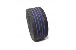China Black 2cm Polyester Elastic Webbing Flat Braided Striped Elastic Band supplier