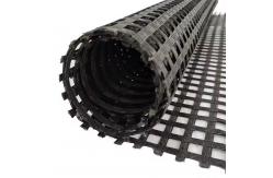 China 80-80KN/M Polyester Biaxial Geogrid For Embankment Construction Erosion Control supplier