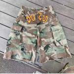 Custom Manufacturer Streetwear Cut Edge Dtg Print Baggy Oversized Ripped Distressed Camouflage Camo Cargo Shorts for Men for sale