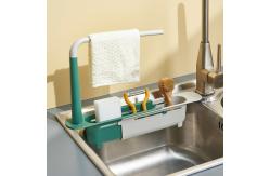 China Telescopic Sink Storage Rack Adjustable Telescopic 2 In 1 Sink supplier