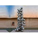 Large Garden Decoration Polished Stainless Steel Multi Balls Sculpture for sale