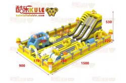 China Yellow Duck With Big Slides And Bouncy Jumping Inflatable Castle supplier