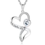China Girls' Double Heart Infinity Necklace 925 Sterling Silver White Austrian crystal Crystal for sale