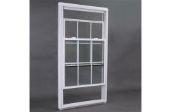 China Vertical Sliding Glass UPVC Double Glazed Sash Windows Vinyl Anti Theft supplier