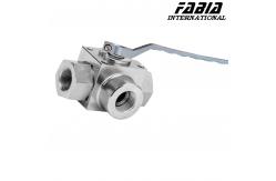 China Manual High Pressure Three Way Ball Valve With Internal Teeth supplier