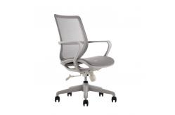 China Grey Fabric Swivel Office Chair Shaped Foam Cushion Ergonomic With Wheels supplier