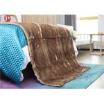 Warm Coffee Faux Fur Blanket Throw Rabbit Micro Mink Back For Couch Bed for sale