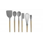 CU Approved Silicone Kitchen Utensil Sets , ODM Wooden Silicone Cooking Utensils for sale