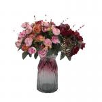 21 Diamond Roses, 7-Fork Autumn Rose Bundle Decoration, Wedding Home Decor, Fake Flowers for sale