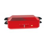 Red Multi Function Cooker Contact Grill Takoyaki Maker Multi Pans With Smokeless Grill Plate for sale