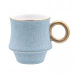 Unique Espresso Cup and Saucer Set Matt Gold Rim Painted Handle Arabic for sale