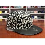 Custom black and white leather flat bill flat printing  snapback caps