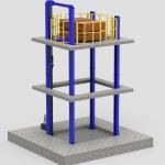 Hydraulic Vertical Industrial Four Post Lift 4 Post Storage Lift For Factory Warehouse for sale
