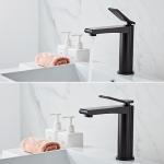 Brass Modern Single Hole Single Handle Basin Mixer In Matte Black for sale