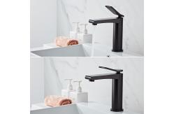 China Brass Modern Single Hole Single Handle Basin Mixer In Matte Black supplier