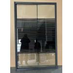 Alum Black Stripes Frame Screen  with 5/6mm Tempered  Modern Glass for sale