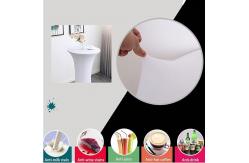 China White Spandex Stretch Cocktail Table Covers 4pc 32x43 inch Round supplier