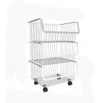 Muti - Purpose Durable Stacking Wire Grid Baskets Rack Storage Organizer 20x41.5x33cm for sale