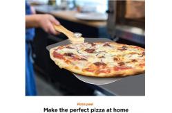 China 12*14*25'' Pizza Turning Peel Foldable Wooden Handle Aluminum Pizza Peel supplier