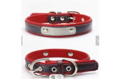 China Adjustable PU Leather Dog Collars Custom Pet Collar Leash supplier