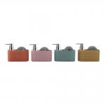 China Utility Sink Caddy Sand Stone 2N1 Kitchen Soap Dispenser with Cleaning Ball and Body Lotion Dispenser manufacturer