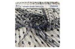 China Light Silver Nylon Metallic Lace Fabric  for garment supplier