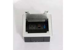 China Aluminum Alloy Brushed Multimedia Office Hidden Brush Desktop Power Socket Box supplier