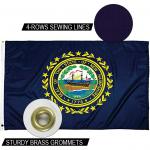 Waterproof State Of New Hampshire Flag 3x5ft Strong Canvas Heading And Brass Grommets for sale