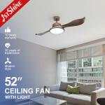 Color Changing Large Airflow Led Light Ceiling Fan Low Noise 2 Blades for sale
