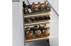 China 3-Tier Spice Bottle Rack Pull out Basket Side Sliding Seasoning Organizer supplier