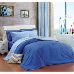 Comforter Set 3pcs Polycotton Solid Bedding Set Solid Color Comforter Pillow with Embroidery for sale