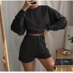 Blank Sweatshirt Women Private Label Shorts Set Best High Street Loungewear for sale