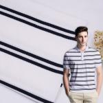 Striped Yarn Dyed Shirt Fabric 220gsm Pure Cotton Sweat Absorbing Knitted Material for sale