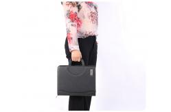 China Waterproof A4 Leather Portfolio Case , Handheld Leather File Folder With Zipper supplier