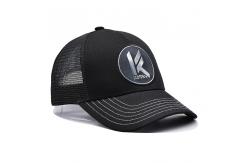 China Black Mesh 5 Panel Trucker Cap Custom Sublimation Patch Logo Mens Trucker Hats supplier