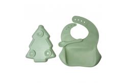 China Baby Silicone Plate And Bib 3 Pcs BPA Free Suction Feeding Set Customized supplier