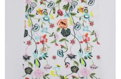 China Beautiful Polyester Flower Embroidered Net Lace Fabric 3d Flower Apparel Fabric supplier