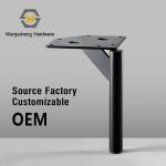Thickened 15cm Right-angle Cylindrical Sofa and Coffee Table Legs Matte Black Finished Hardware Support Feet for Sideboards for sale