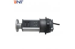 China Compact Silver Pop Up Counter Outlet With Double USB Charger Interfaces supplier