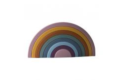 China Educational Infant Stacking Toy BPA Free Rainbow Silicone Stacker Food Grade supplier